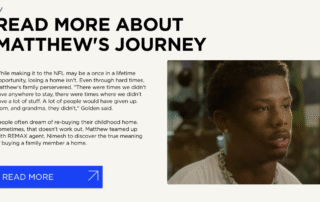 Graphic inviting readers to learn more about NFL player Matthew Golden’s journey; it features his photo, a summary of his story and a call‑to‑action button, highlighting the allure of celebrity homes in Orlando.